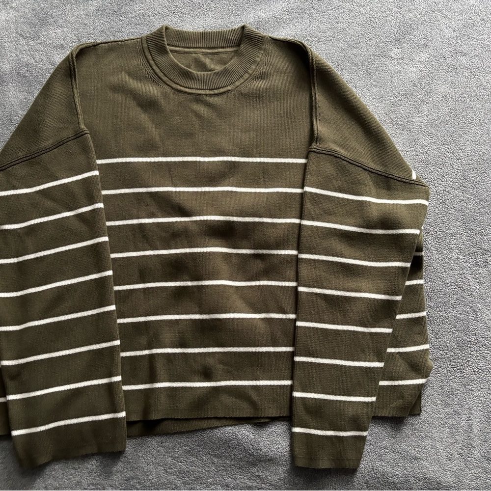 Olive Striped Sweater